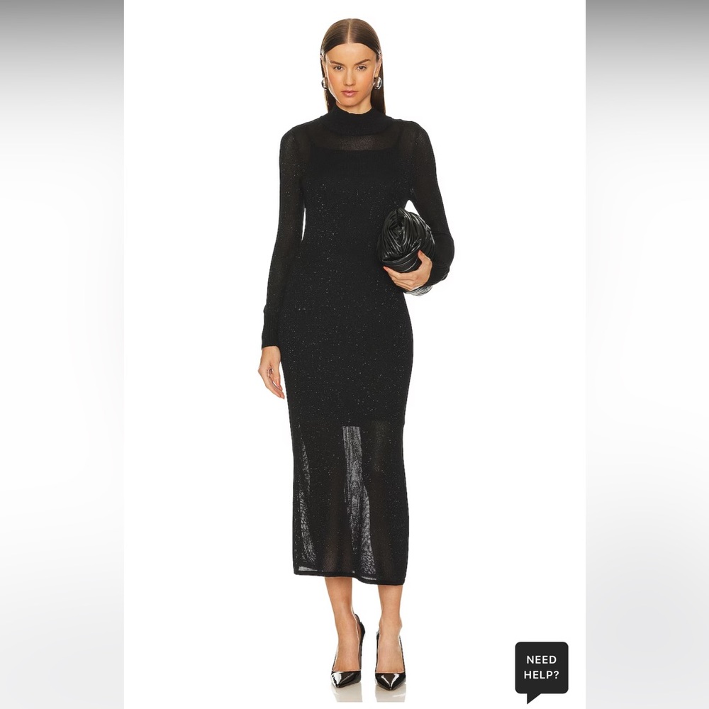 525 AMERICA | BLACK "ISABELLA" MIDI DRESS